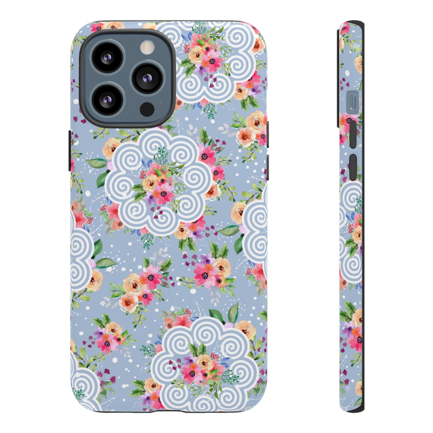 Phone Case - Floral Hmong Inspired Blue