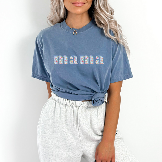 Mama T-shirt - Blue Jeans