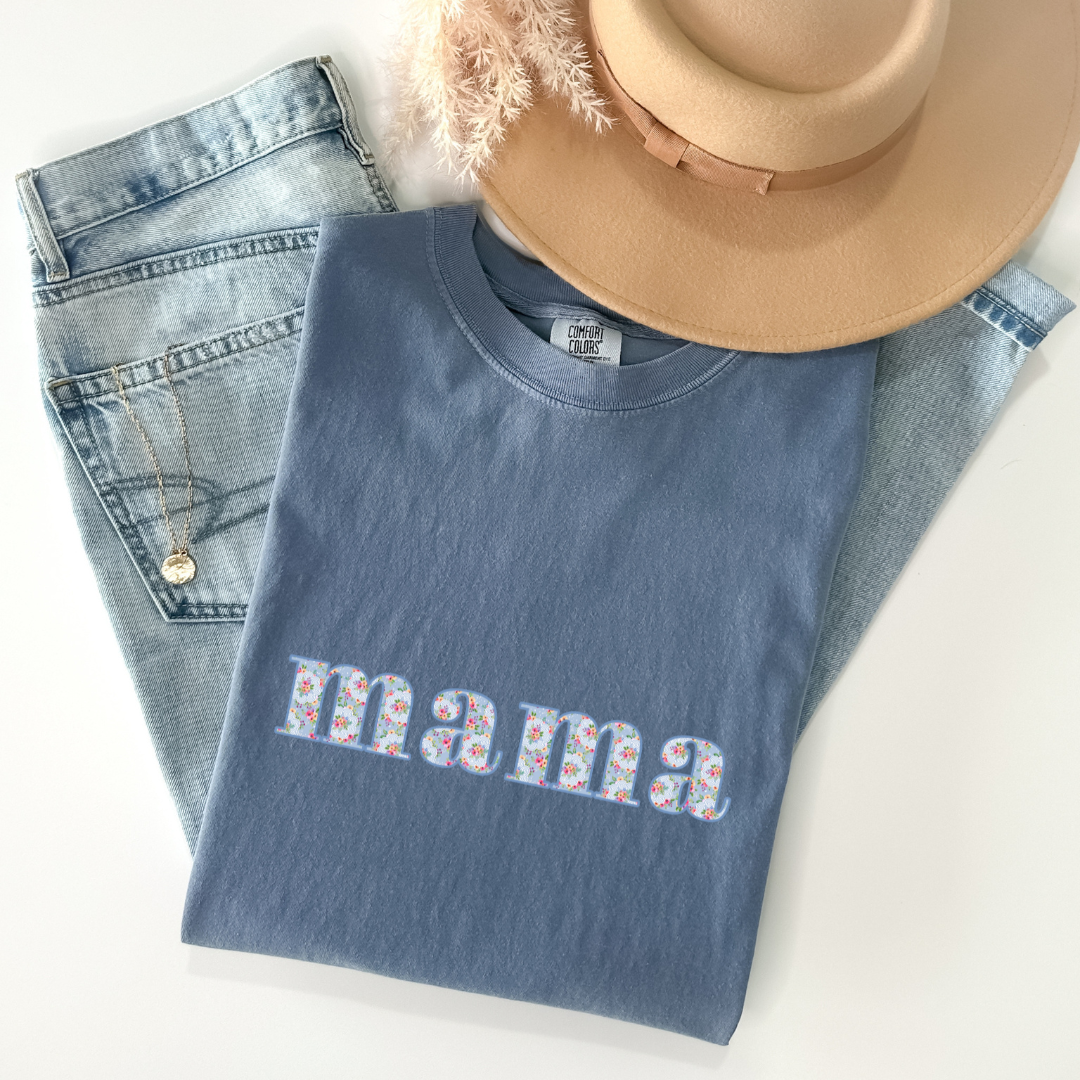 Mama T-shirt - Blue Jeans