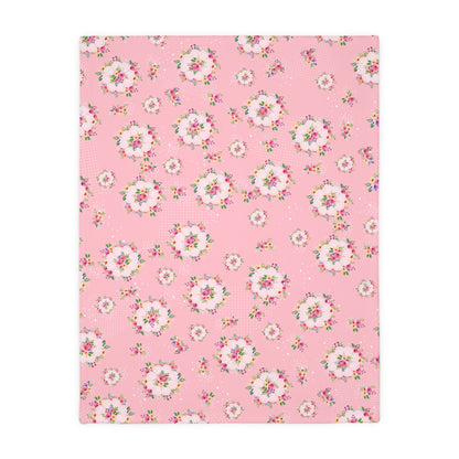 Two-sided print Lixam Minky Floral Blanket