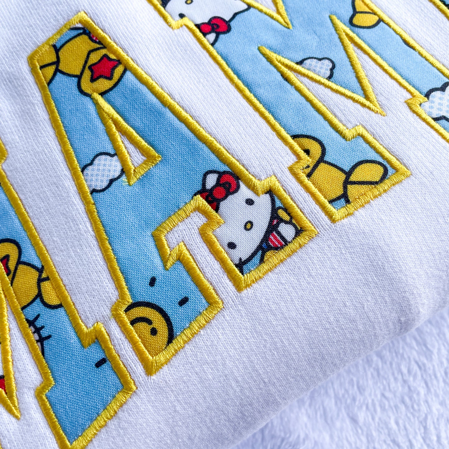Kitty and Airplane MAMA Embroidered Sweatshirt